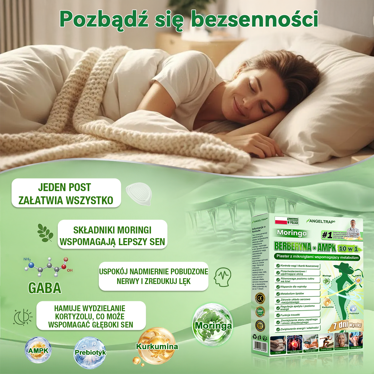 🍀🍀𝑨𝑵𝑮𝑬𝑳𝑻𝑹𝑨𝑷® Moringa × Berberyna × AMPK 10-w-1 Wsparcie metaboliczne, plaster z nanotechnologią mikroigłową 🇵🇱(Wystarczy raz dziennie, widoczne efekty w 7 dni) ✅ Na otyłość, wiotką skórę, cukrzycę, bezdech senny, problemy ze stawami i wiele innych