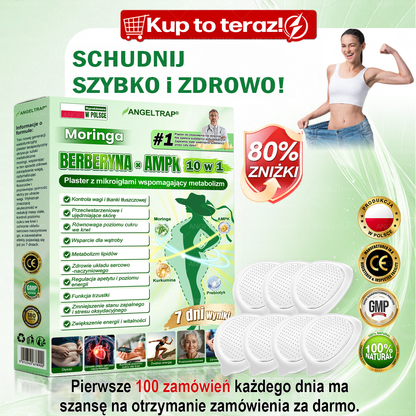 🍀🍀𝑨𝑵𝑮𝑬𝑳𝑻𝑹𝑨𝑷® Moringa × Berberyna × AMPK 10-w-1 Wsparcie metaboliczne, plaster z nanotechnologią mikroigłową 🇵🇱(Wystarczy raz dziennie, widoczne efekty w 7 dni) ✅ Na otyłość, wiotką skórę, cukrzycę, bezdech senny, problemy ze stawami i wiele innych