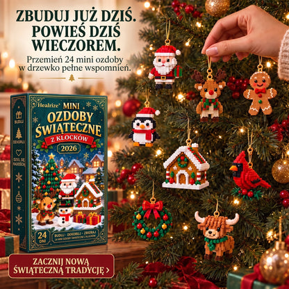 🎄🎄Healrize® Kalendarz adwentowy z 24 mini ozdobami świątecznymi z klocków