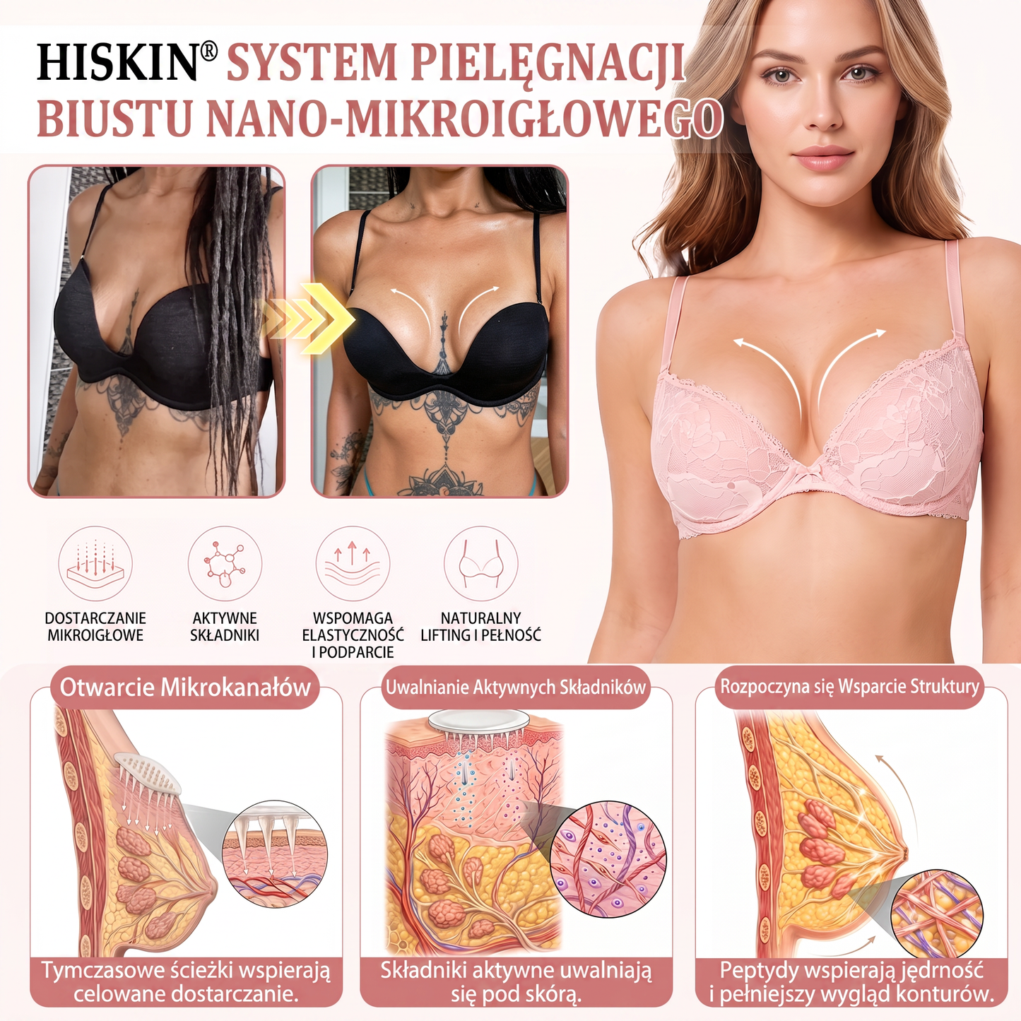 🌟 HISKIN® Mikroigłowe plastry na piersi wspierające efekt pełniejszego wyglądu, liftingu i ujędrnienia（副本）