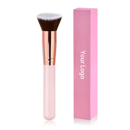 Free Private Label Makeup Brushes Foundation Loose Powder Concealer Blending Brush Pink Beauty Makeup Tool Wholesale Bulk 10pcs