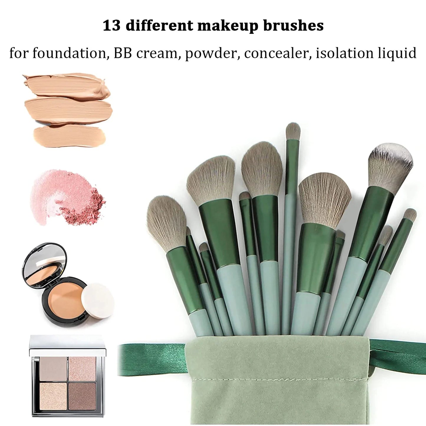 13pcs Makeup Brush Brushes Set Cosmetic Makeup Sponge Makeup Brush Cleaning Box Beauty Tool Eyeshadow Blush Professional Brushes