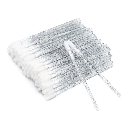 100PCS Crystal Lip Brush, Disposable Lip Brushes Lip Gloss Applicators Lipstick Gloss Wands Applicator Perfect Makeup Tool Kits